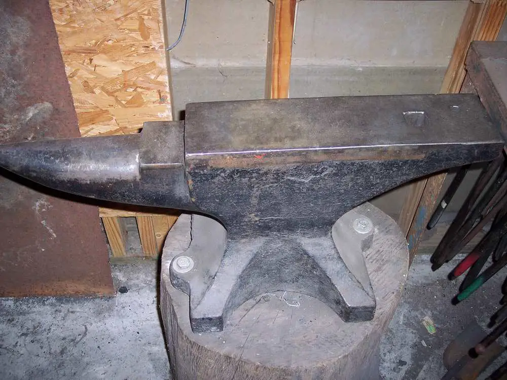 An Anvil Bolted To A Stump