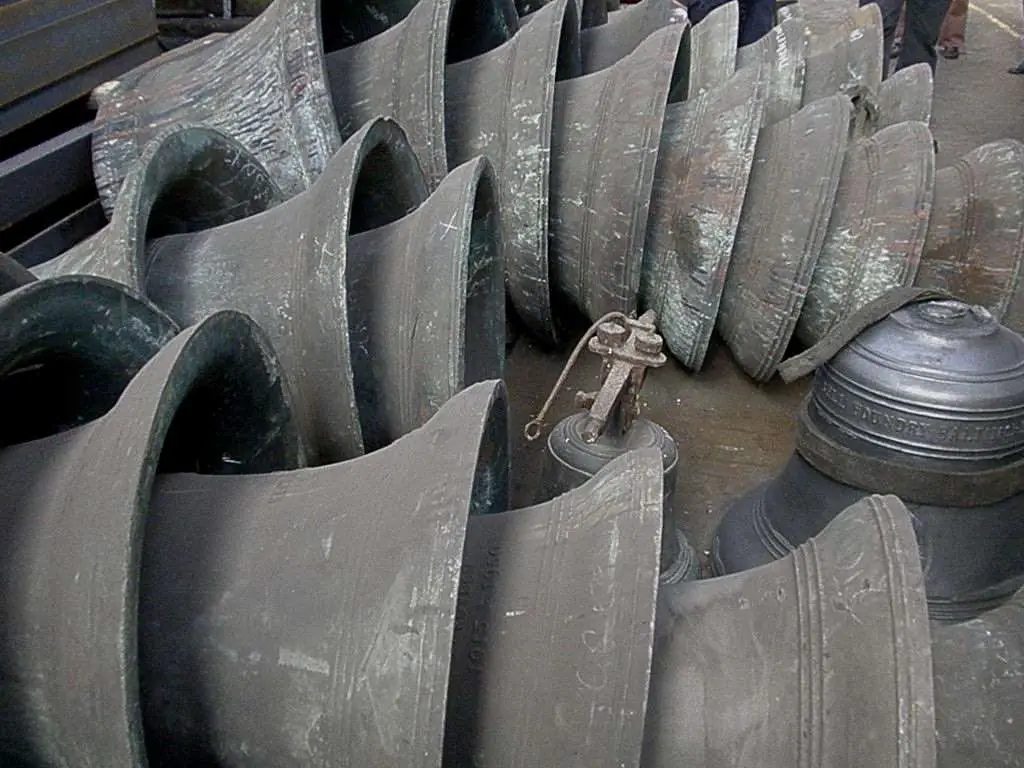 Bells produced in a foundry.