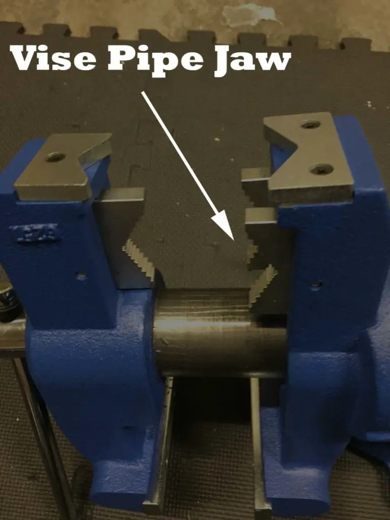 an image illustrating a set of pipe jaws on a vise