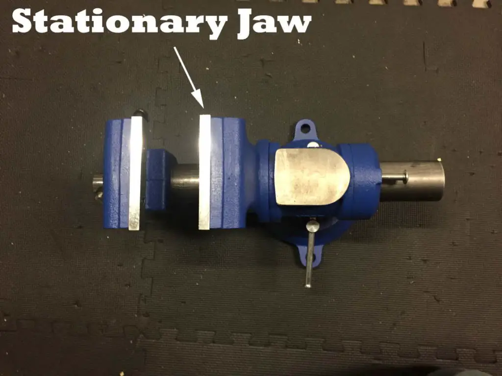 an image illustrating the stationary jaw of a vise