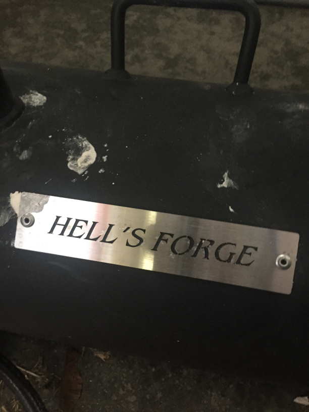 a picture of the Hell's Forge plaque